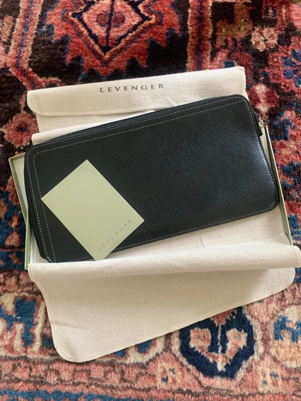 Levenger Leather Passport/Ticket Holder—Black